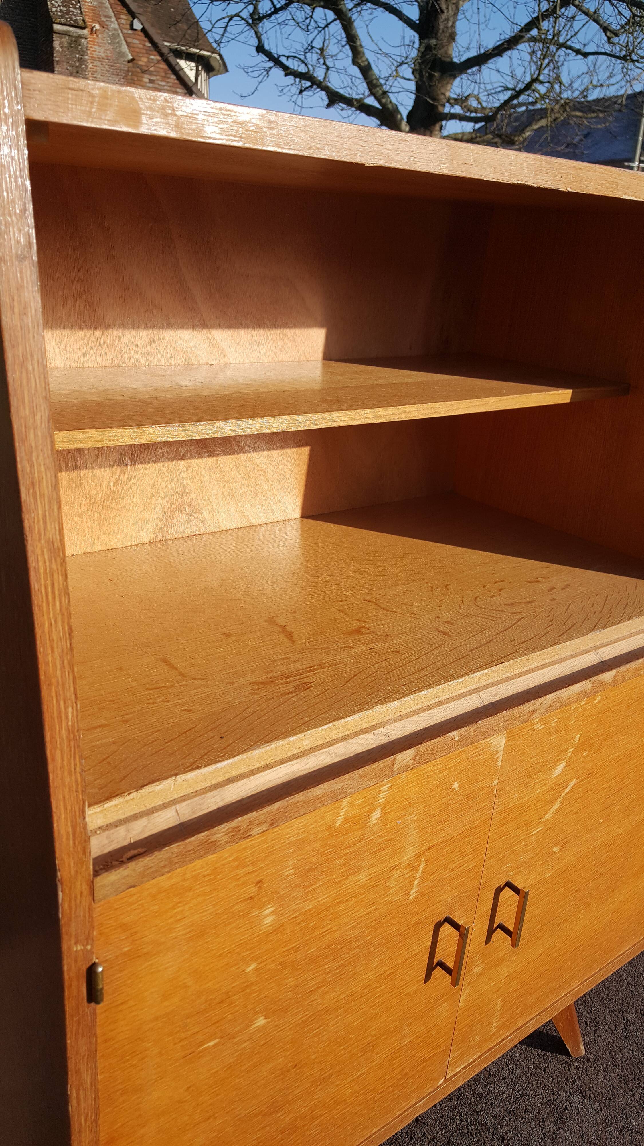 Showcase ileron storage furniture 1950 light wood