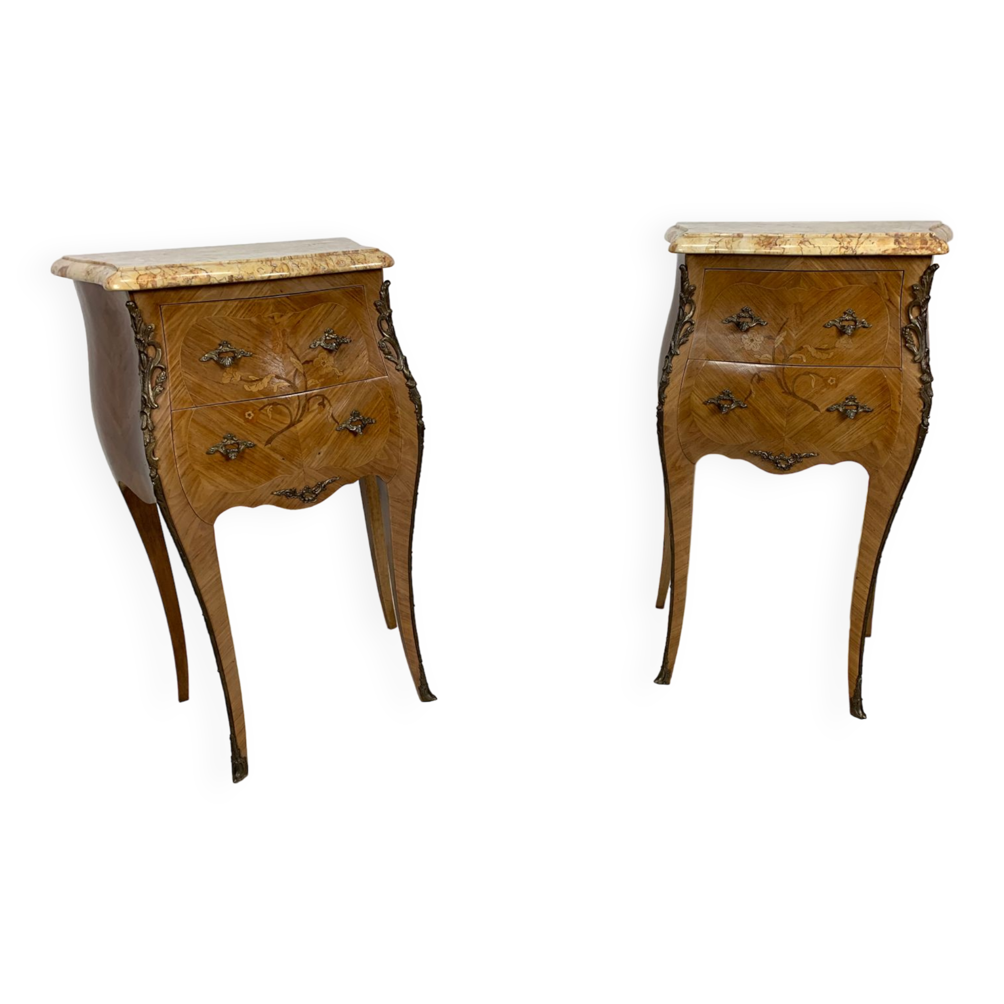 Paire de chevets marqueté