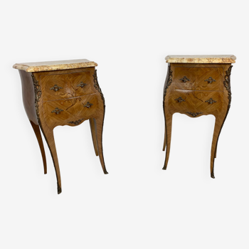 Pair of inlaid bedside tables