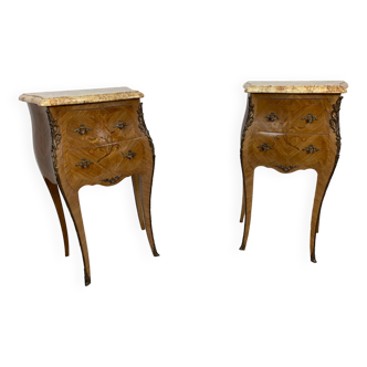 Pair of inlaid bedside tables