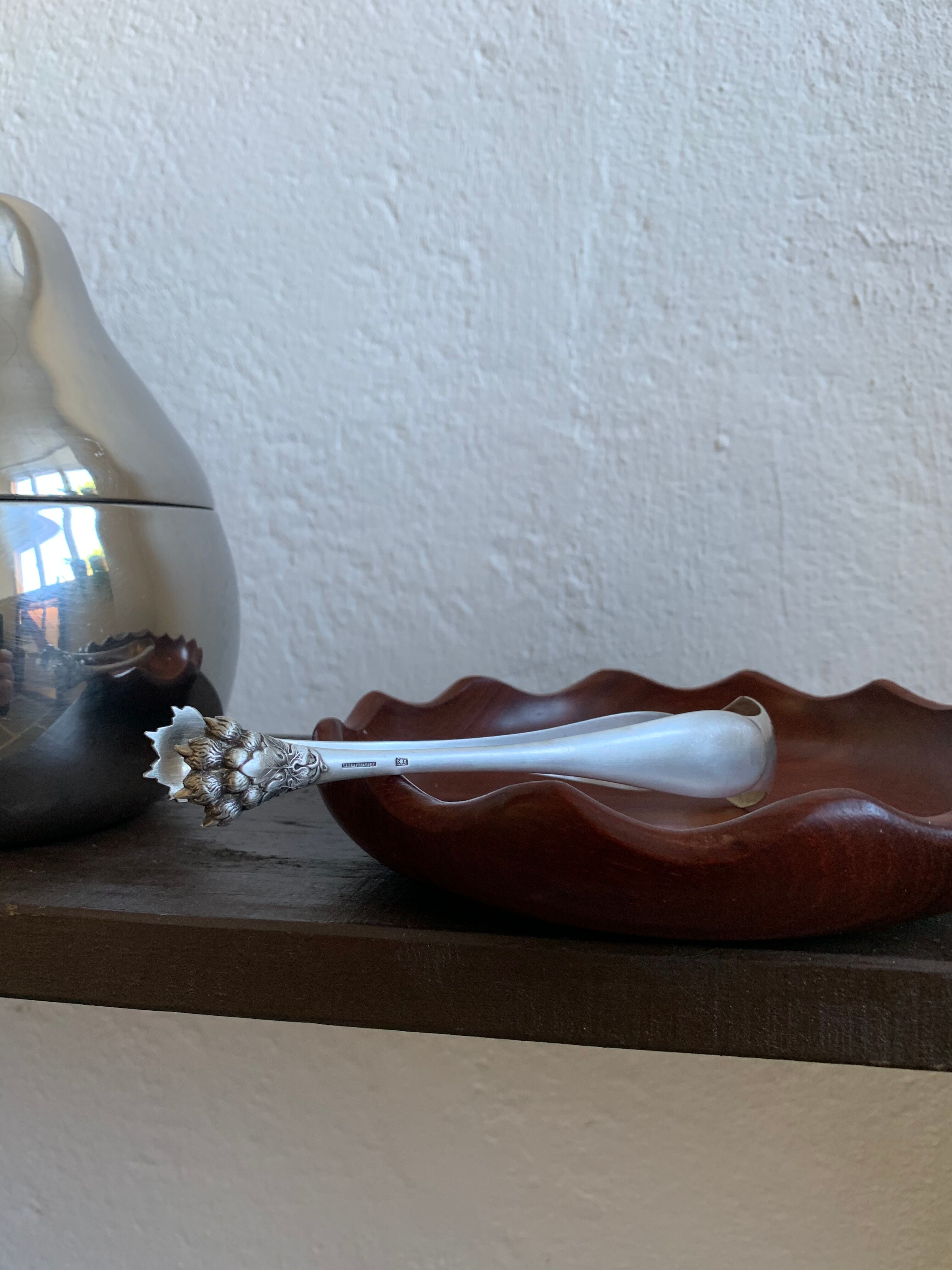 Vintage mahogany trinket bowl