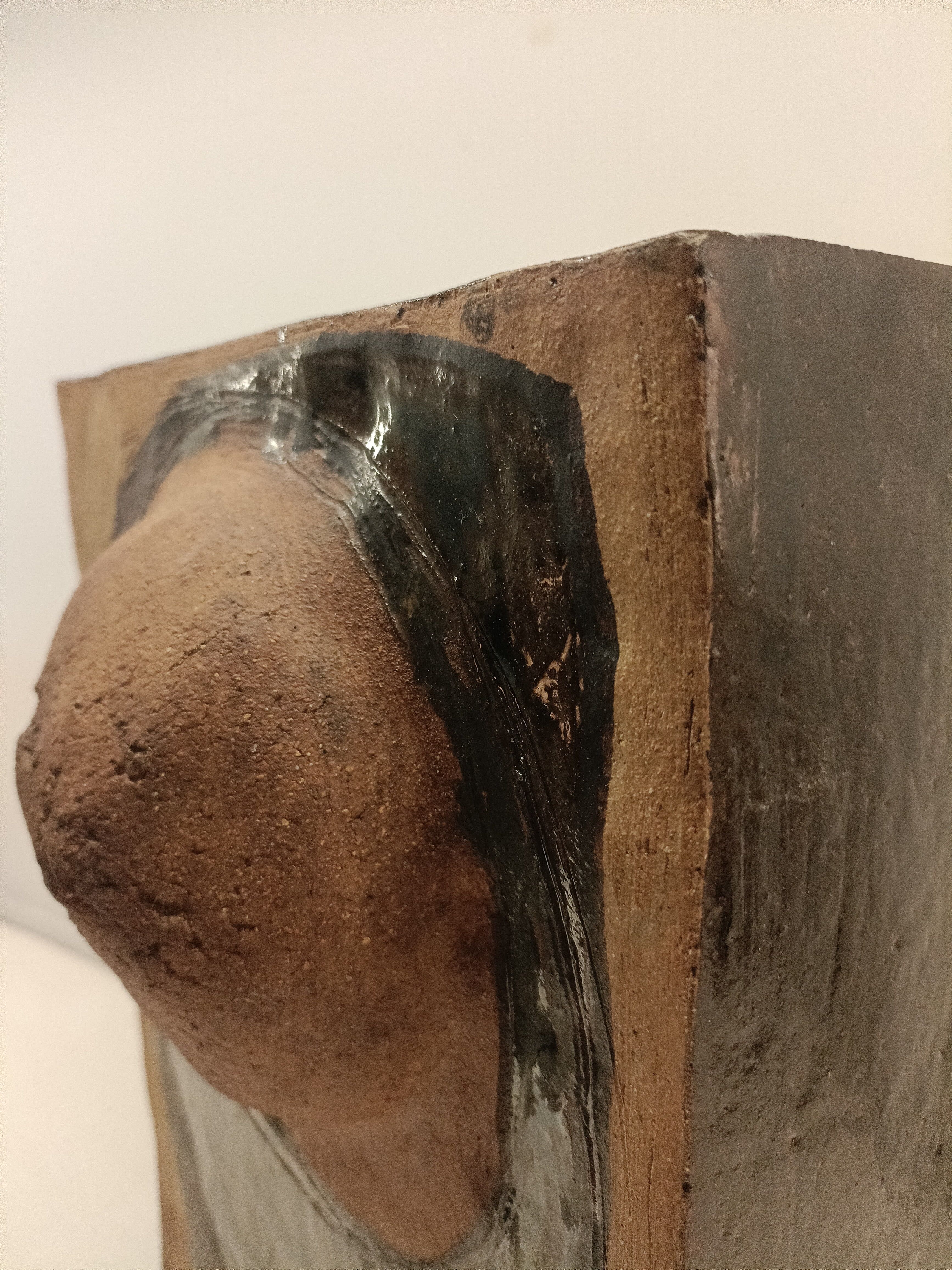 Vase céramique et terre chamottée Karen Boel 1970