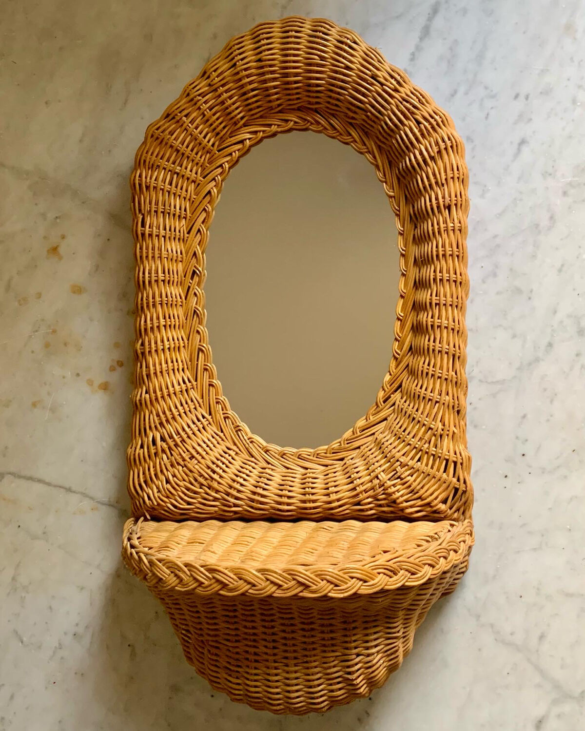 Wicker mirror from the 60s