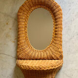 Wicker mirror from the 60s