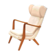Danish design vintage armchair with cream upholstery from the 70s