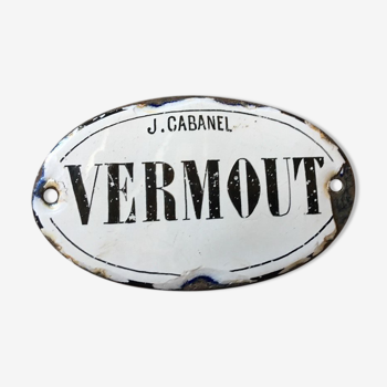 Small enamelled plate J.Cabanel Vermout
