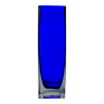 Vase sommerso par Petr hora, verre bleu, République tchêque, 1970