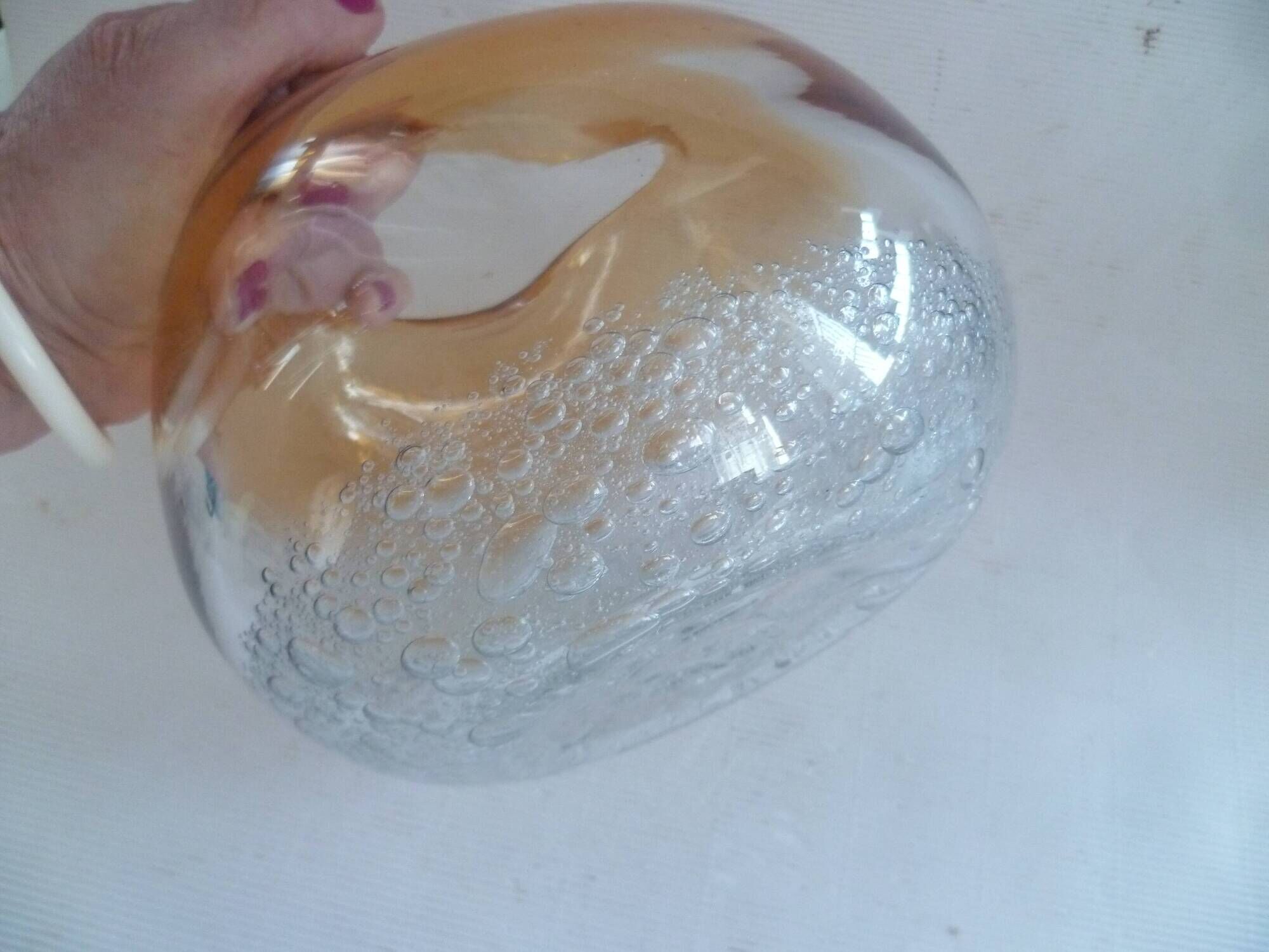 Murano bowl design ...guillemot...amber/transparent glass paste bul