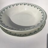 2 Plates Terre de Fer Moulin des Loups Georgette dark green diameter 28cm