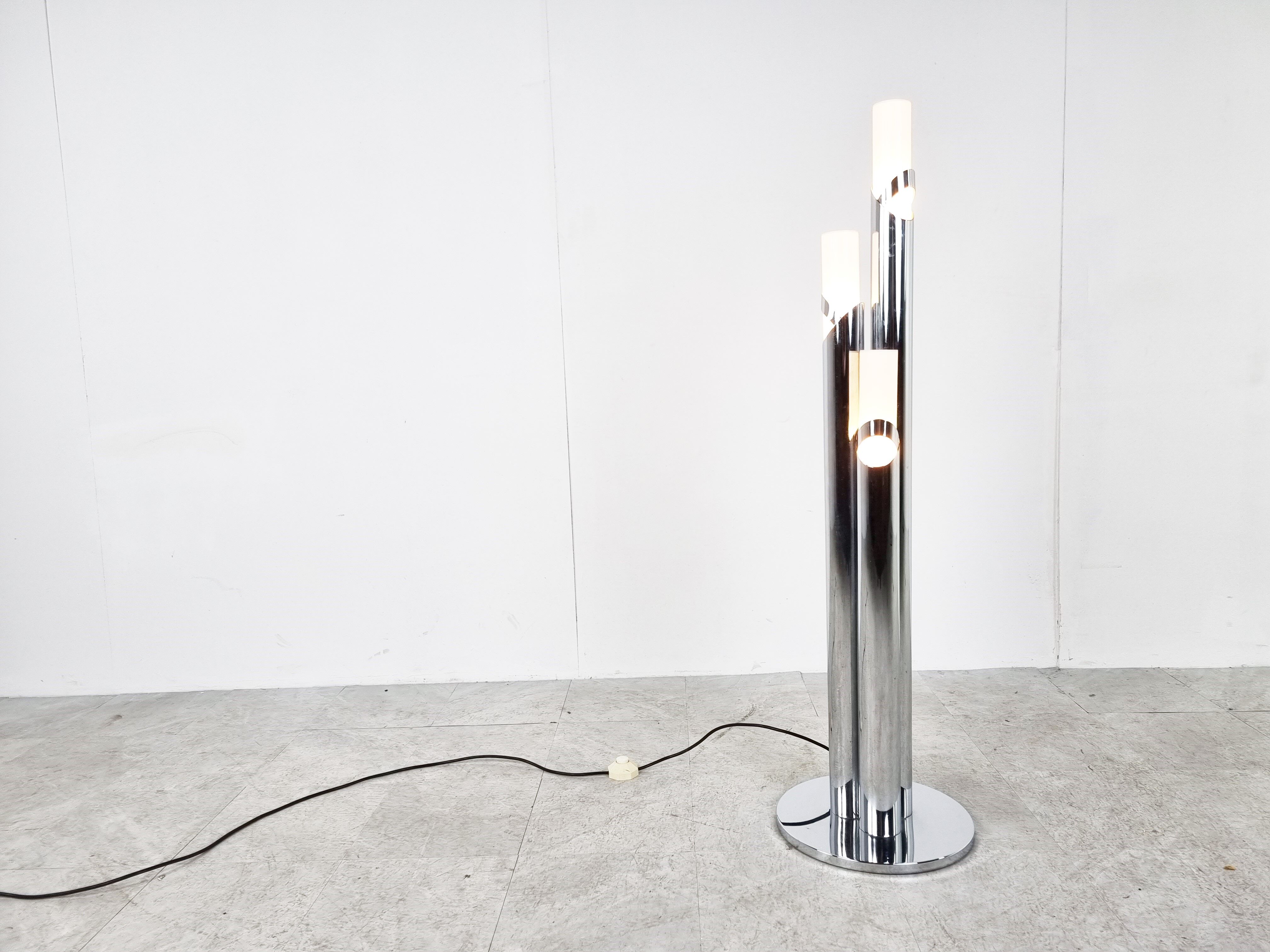 Vintage italian chrome floor lamp, 1970s