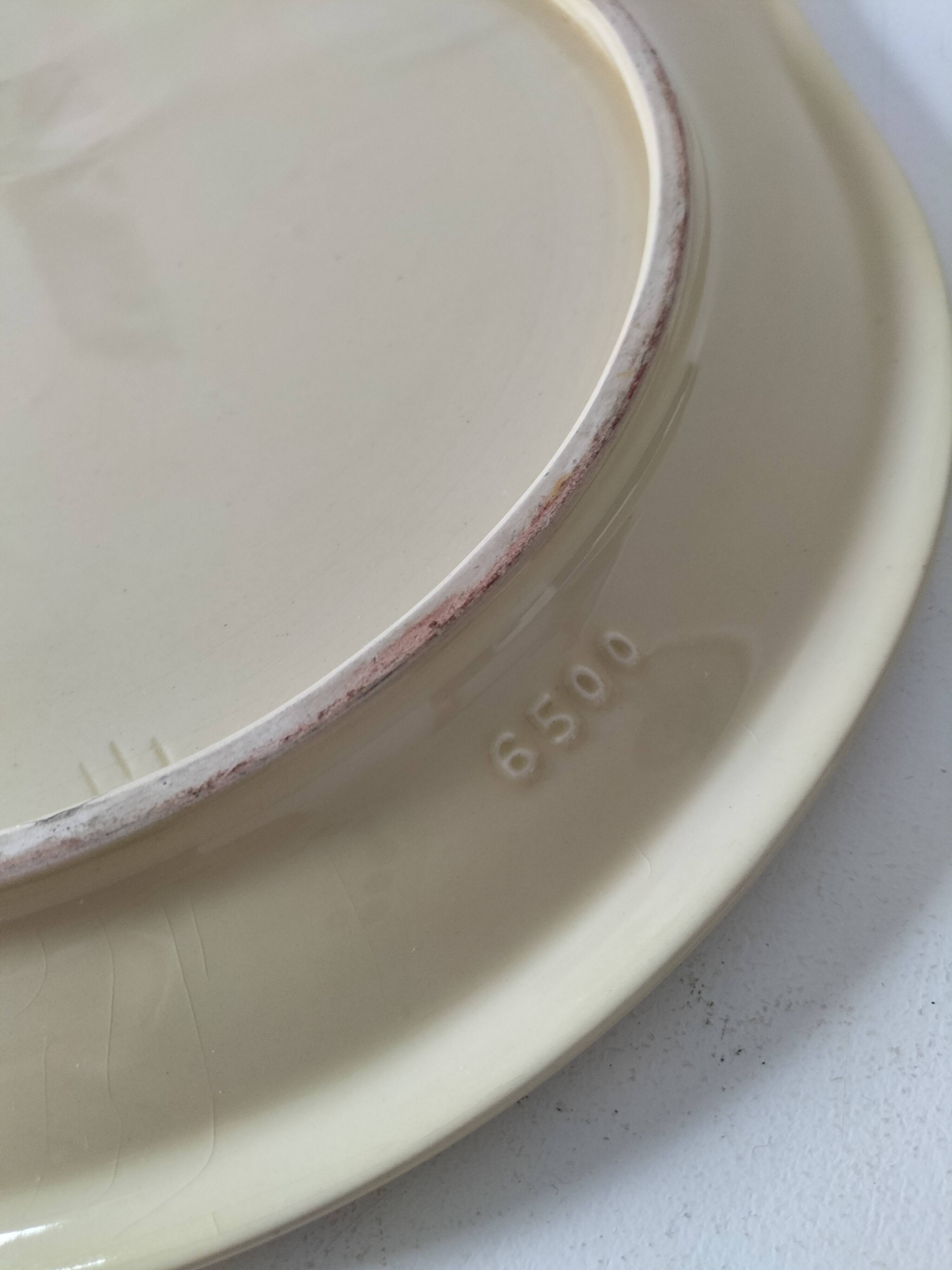 Large vintage two-tone brown and cream dish from the 50s and 60s