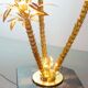 Exquisite Italian Golden Palm Tree Floor Lamp with 3 Sparkling Branches 70s