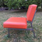 Chauffeuse années 70 orange Henri Julien