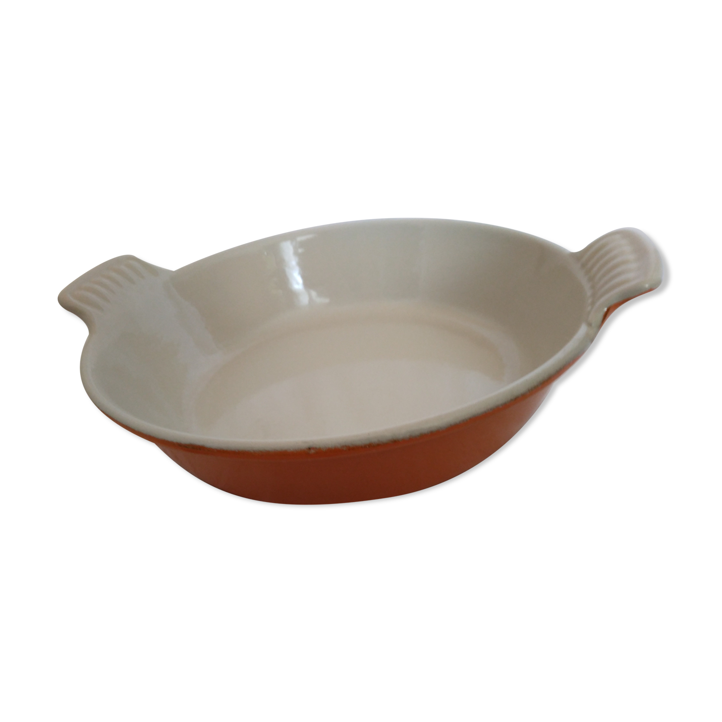 Egg dish Le Creuset orange vintage