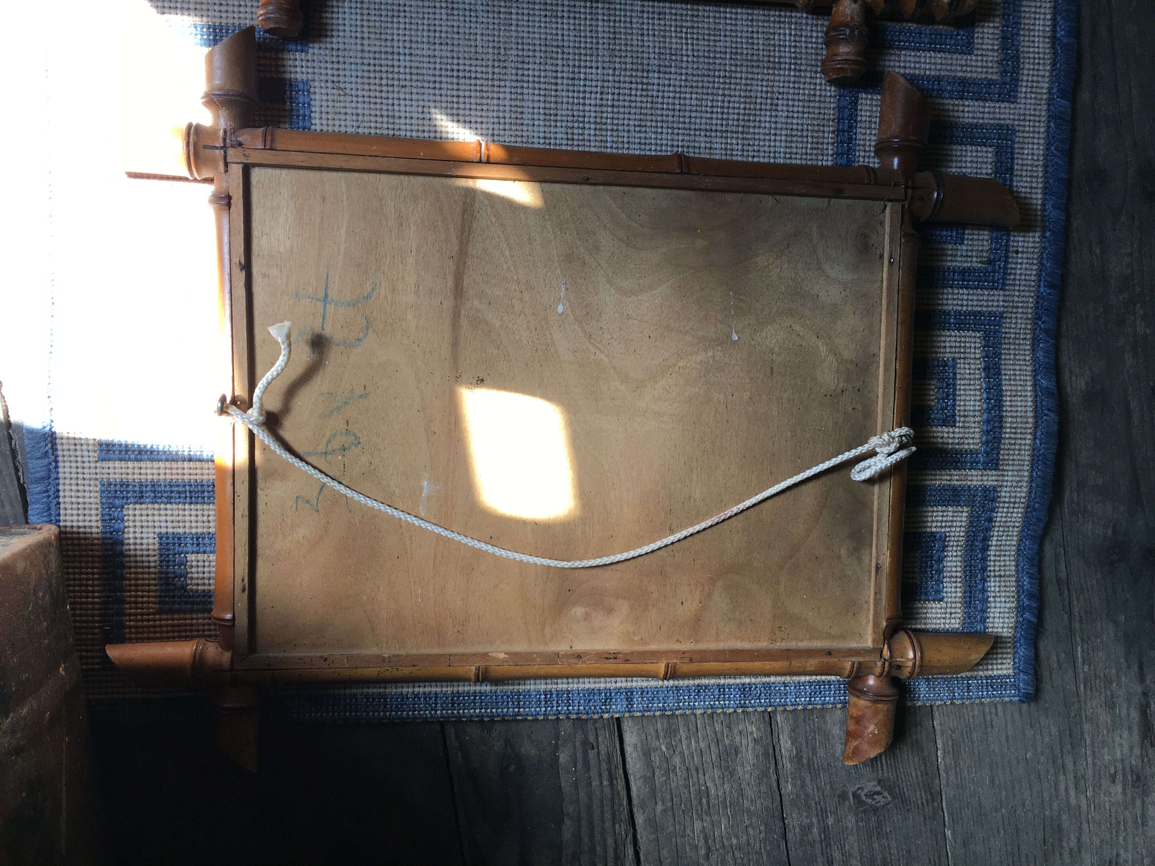 Lot of 4 antique mirrors with bamboo encadrment