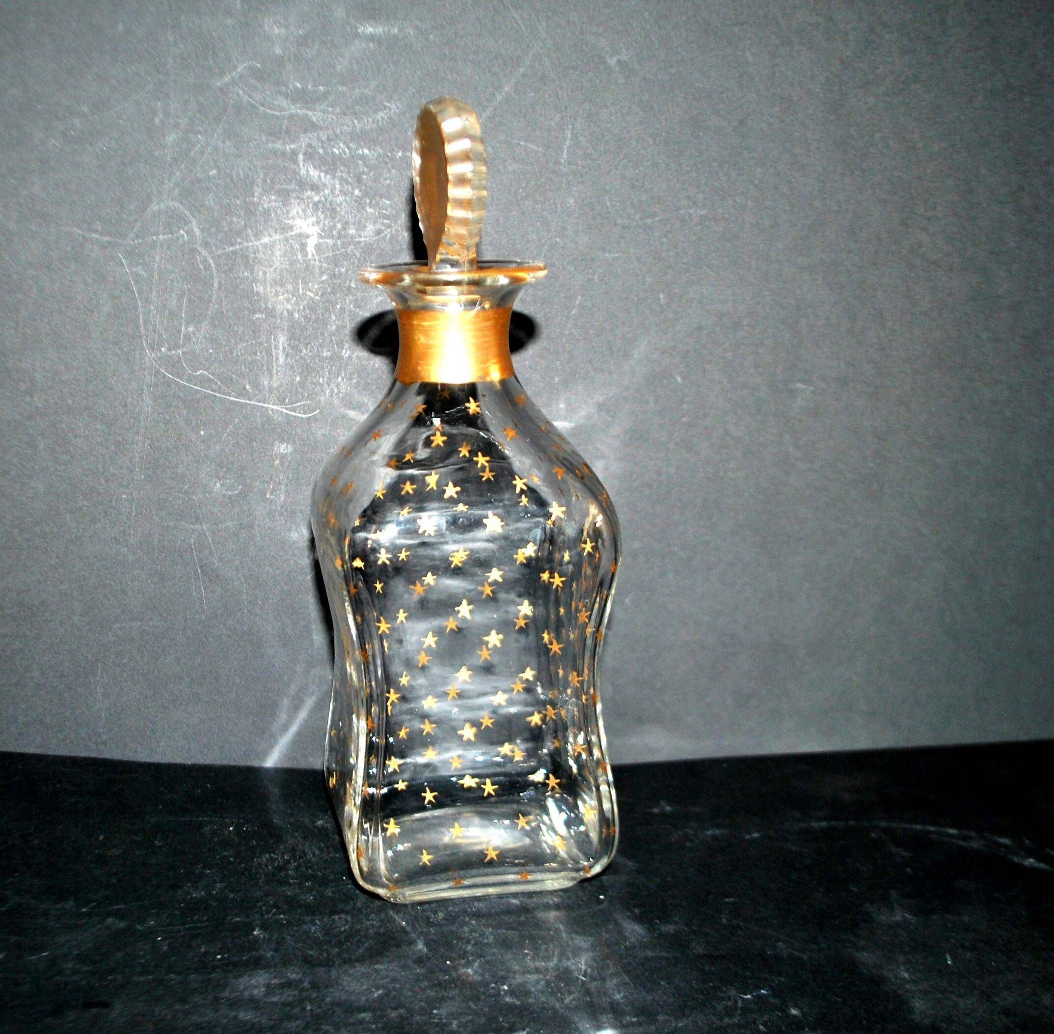 Carafe à liqueur baccarat napoléon iii cristal doré étoile constellation