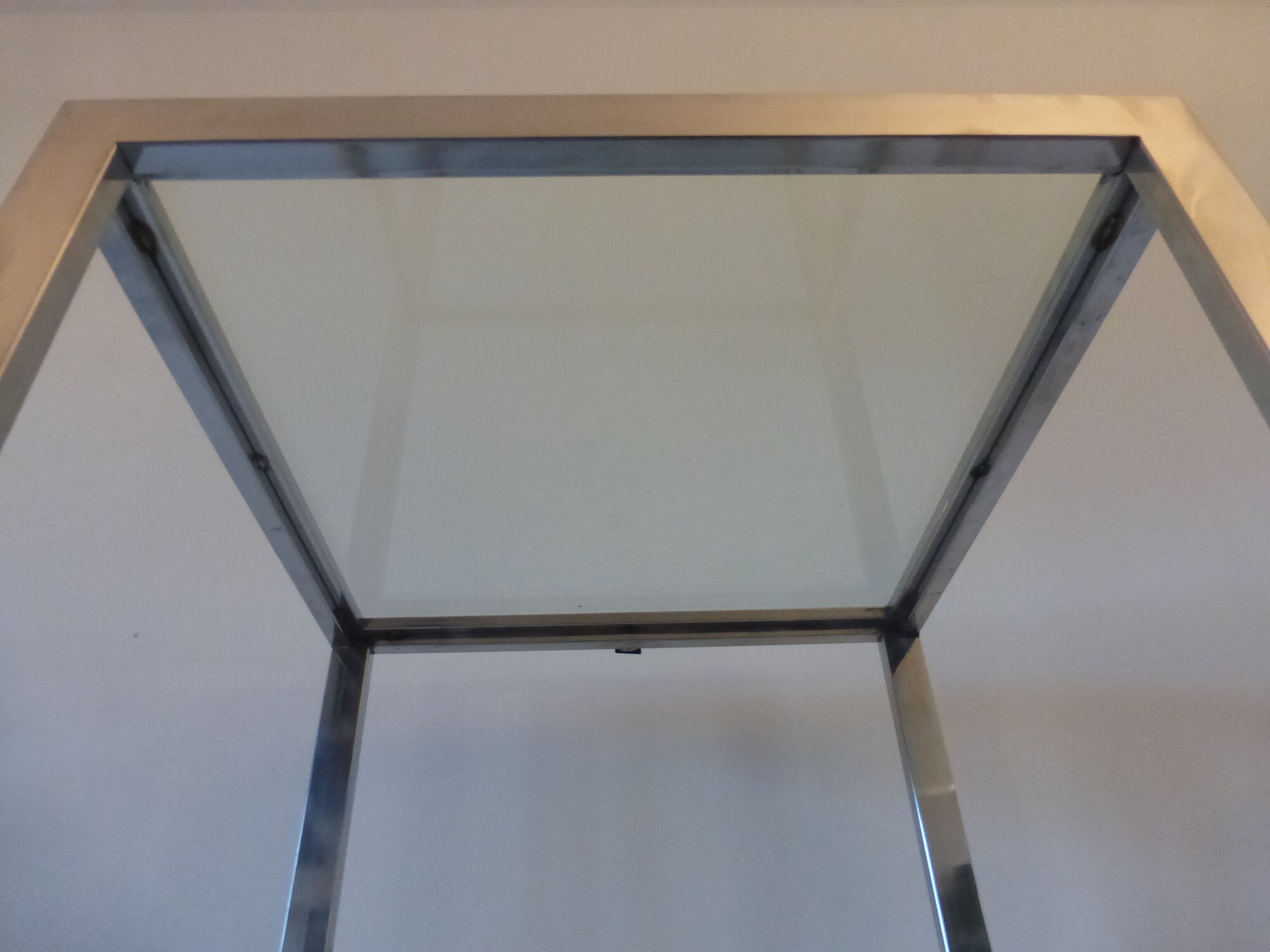Étagère verre et acier chromé