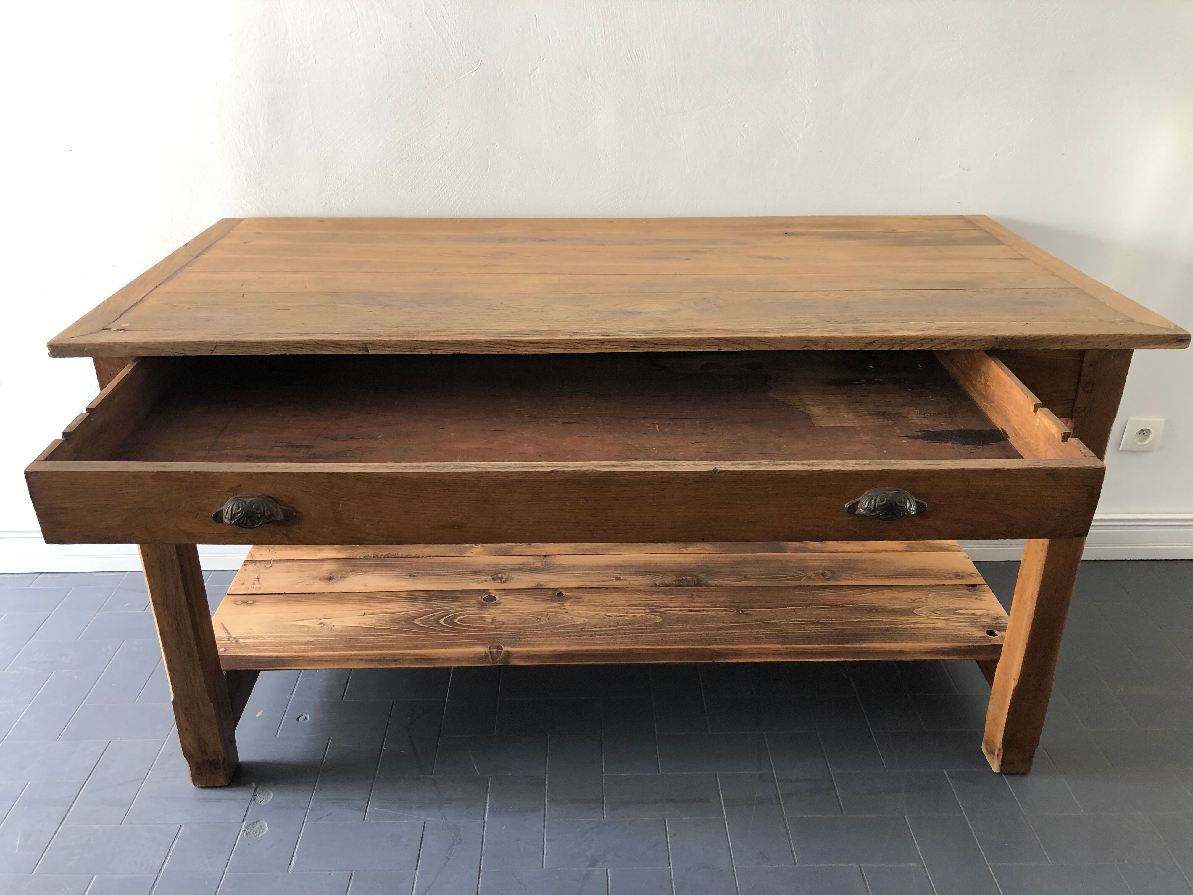 Drapery table, Mercerie, craft furniture early twentieth century