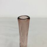 Vase soliflore verre bullé violet, Biot