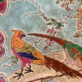Gien old tile wall tiles decoration pheasant birds XIXth