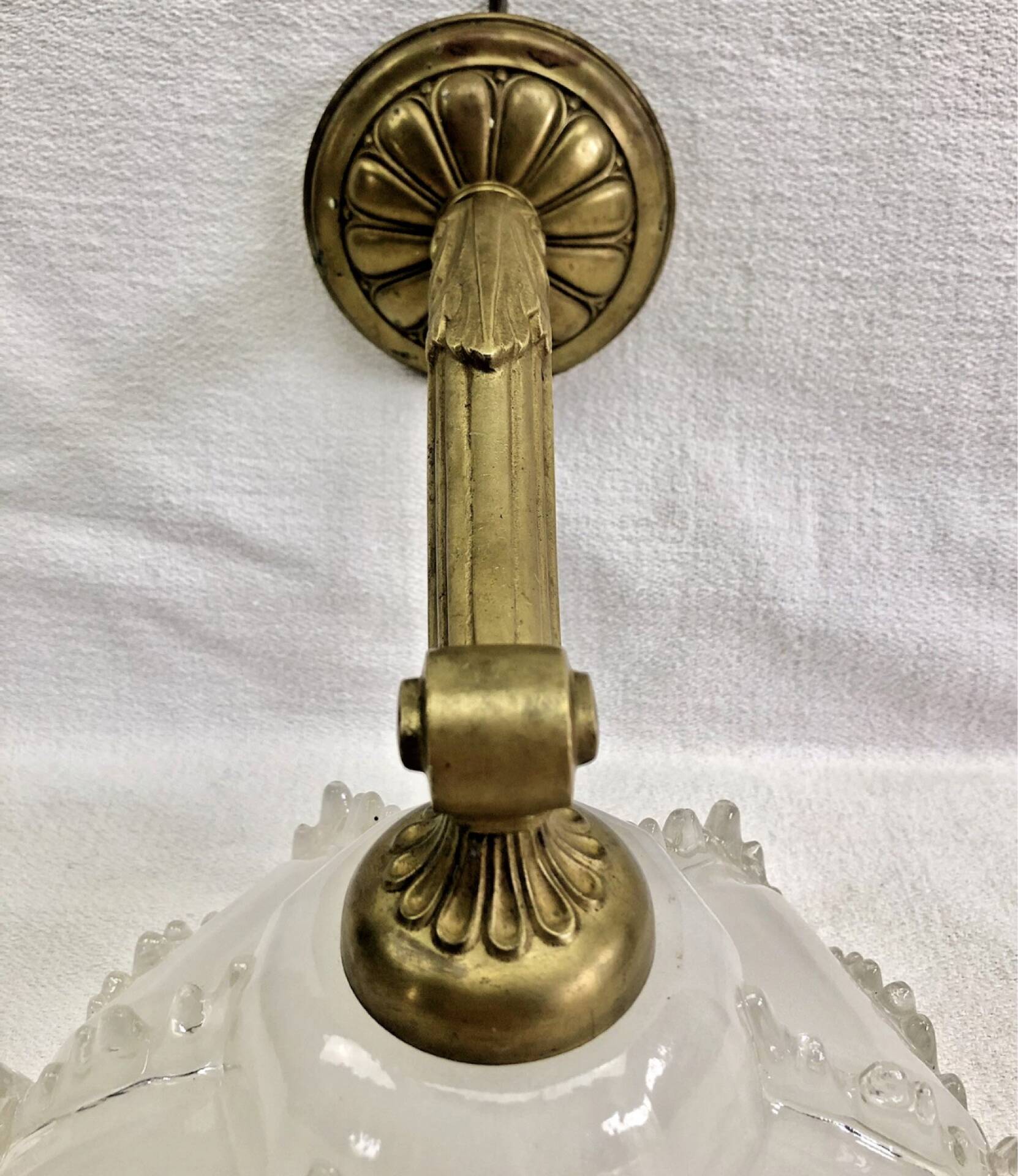 Ancienne applique bronze Art Déco 1930  vasque glaçons Ezan