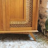 Vintage rattan wardrobe, 60s