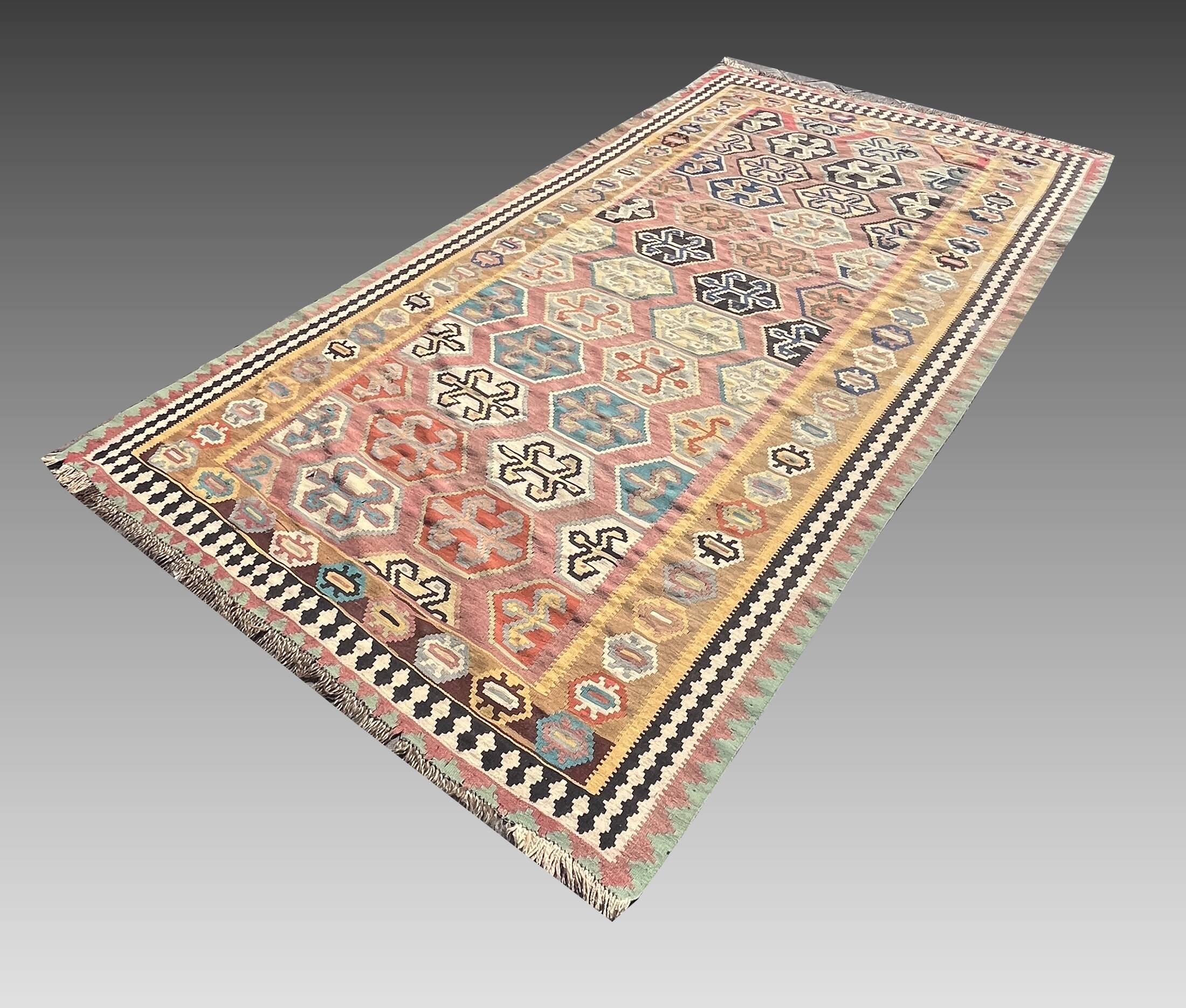 Kilim Rug Made By The Gashgai Tribes In Iran: 1.60 X 2.95 Meters