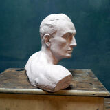 bust of man years 20/30 signed Henri Bargas