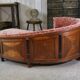 Art Deco "Kidney" sofa in mahogany veneer, 1930s