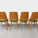 Suite de 4 chaises Mondor vintage de marque Baumann en bois tissu bouclette