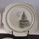Series of 12 dessert plates and its cake tray Gien Paris Monuments