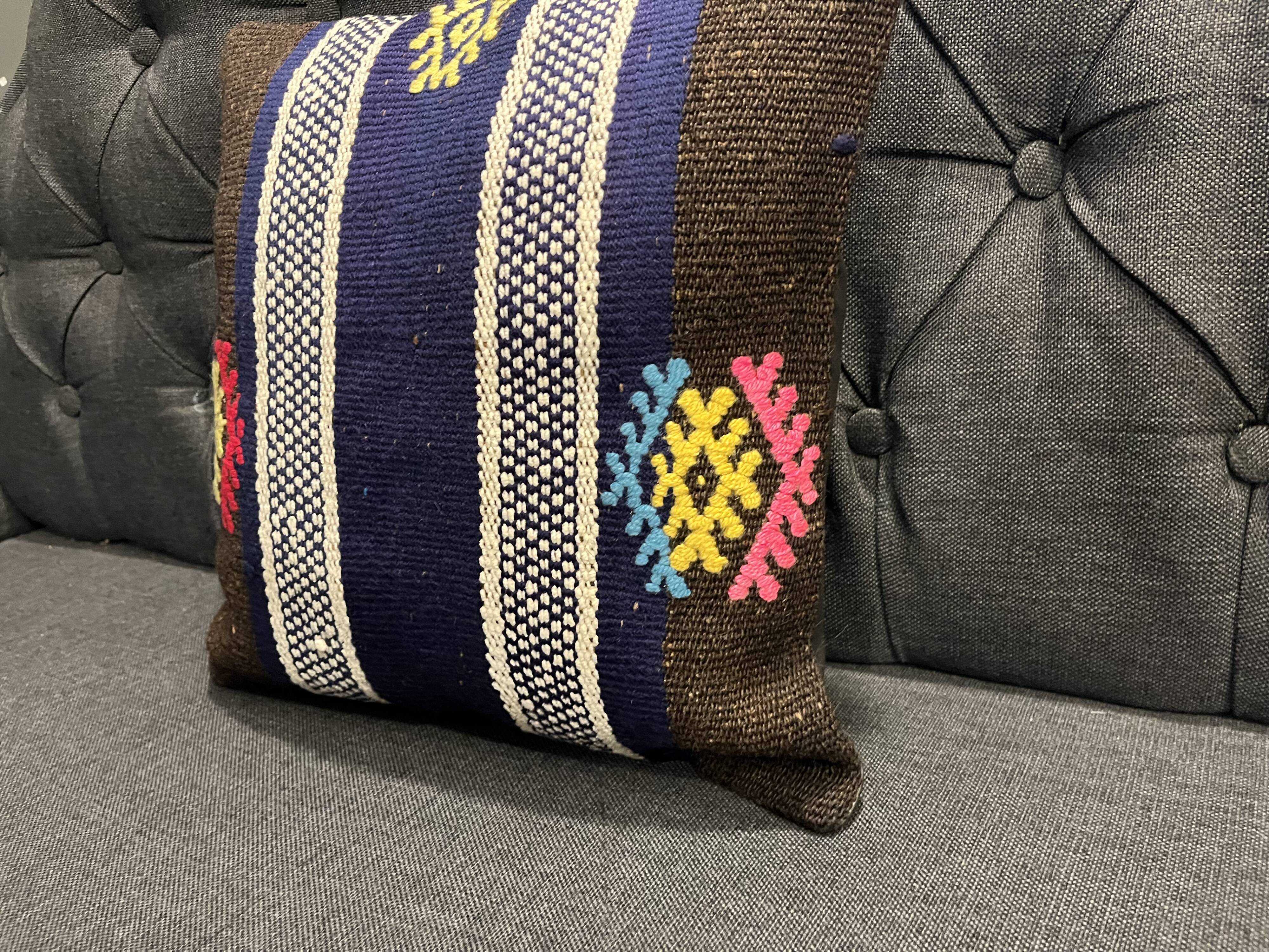 Black Wool Cushion Cover