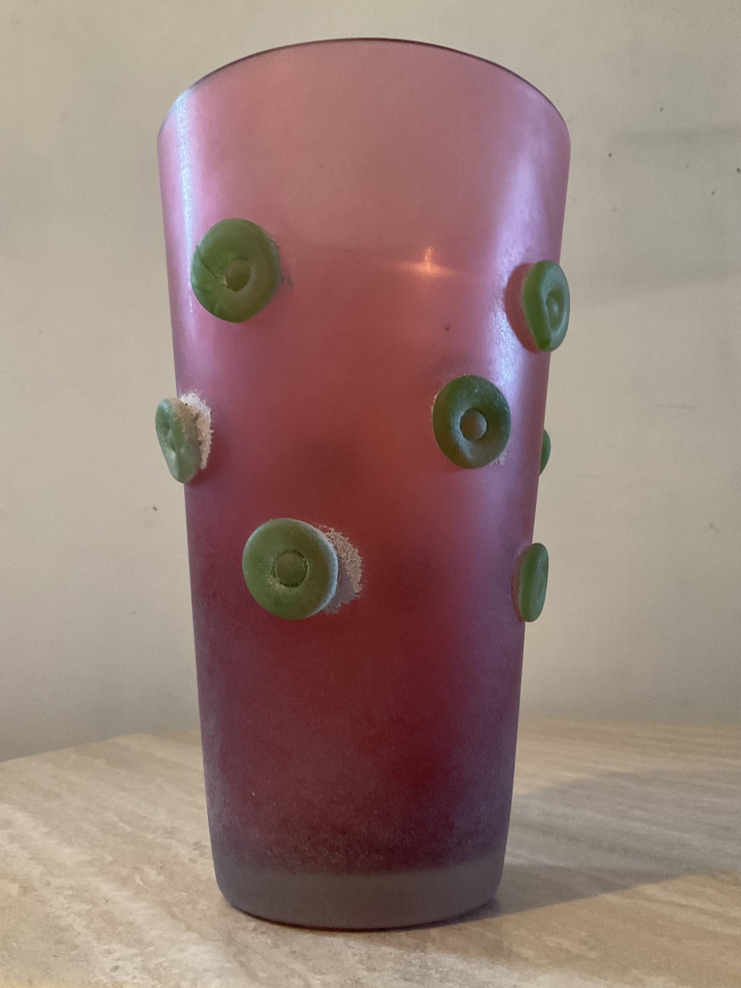 Large vintage “Scavo” vase in Murano glass