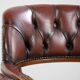 Set of two dark brown cowhide leather Chesterfield dining/side chairs