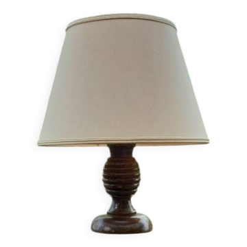 Lampe bois tourné art déco