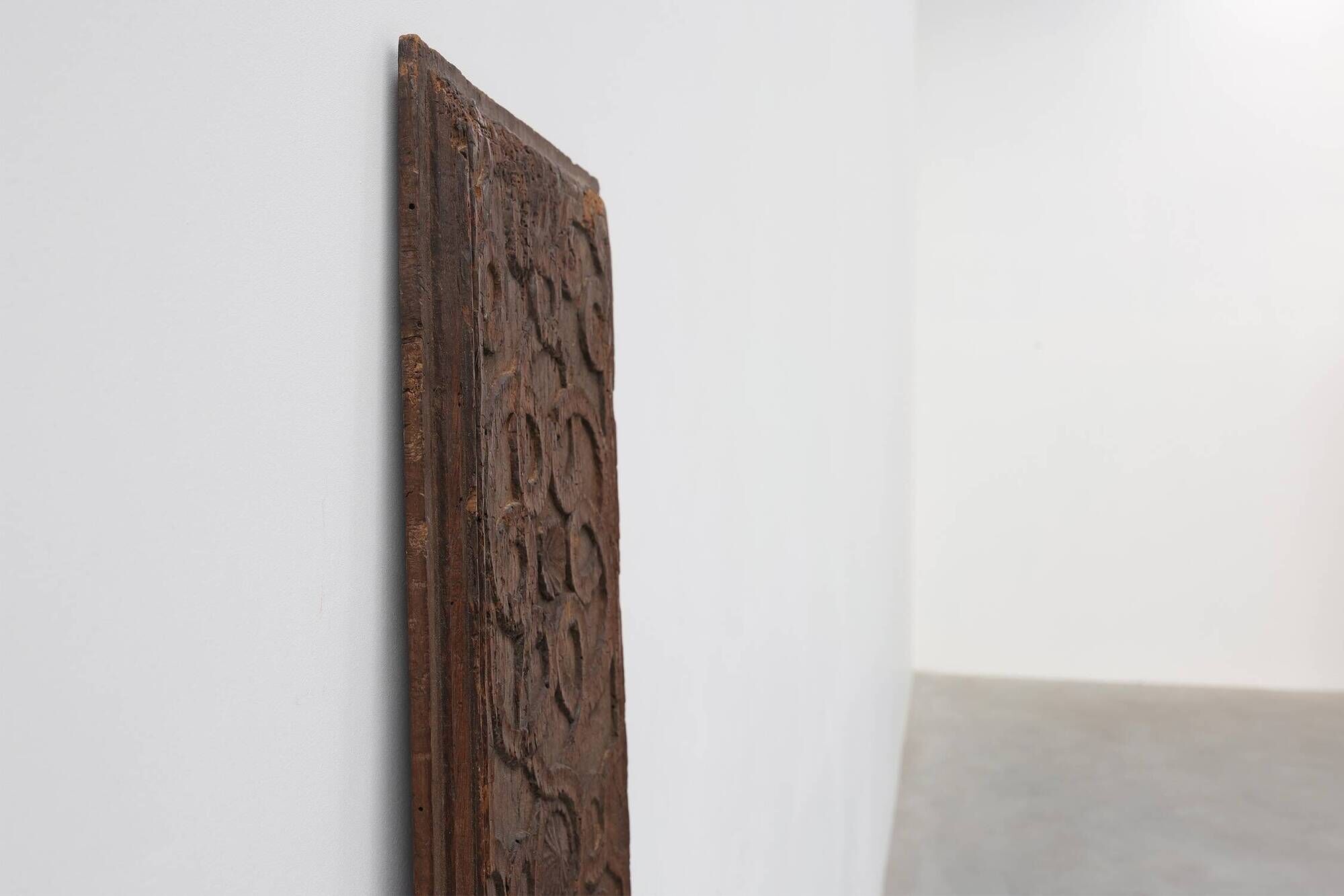 Large French Gothic Oak Panel with Interlaced Geometric Carving, 16th Centu
