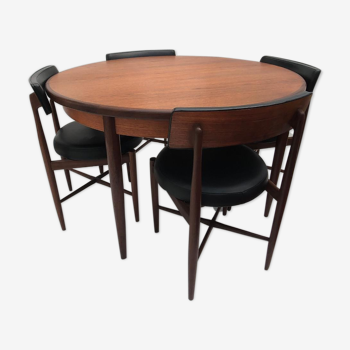 Teak dining table & chairs Kofod Larsen, G Plan Fresco  1970