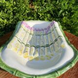 Plate of asparagus with a sauce.