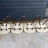 Lot of 4 DSW chairs in walnut fiber by Eames Herman Miller, vintage