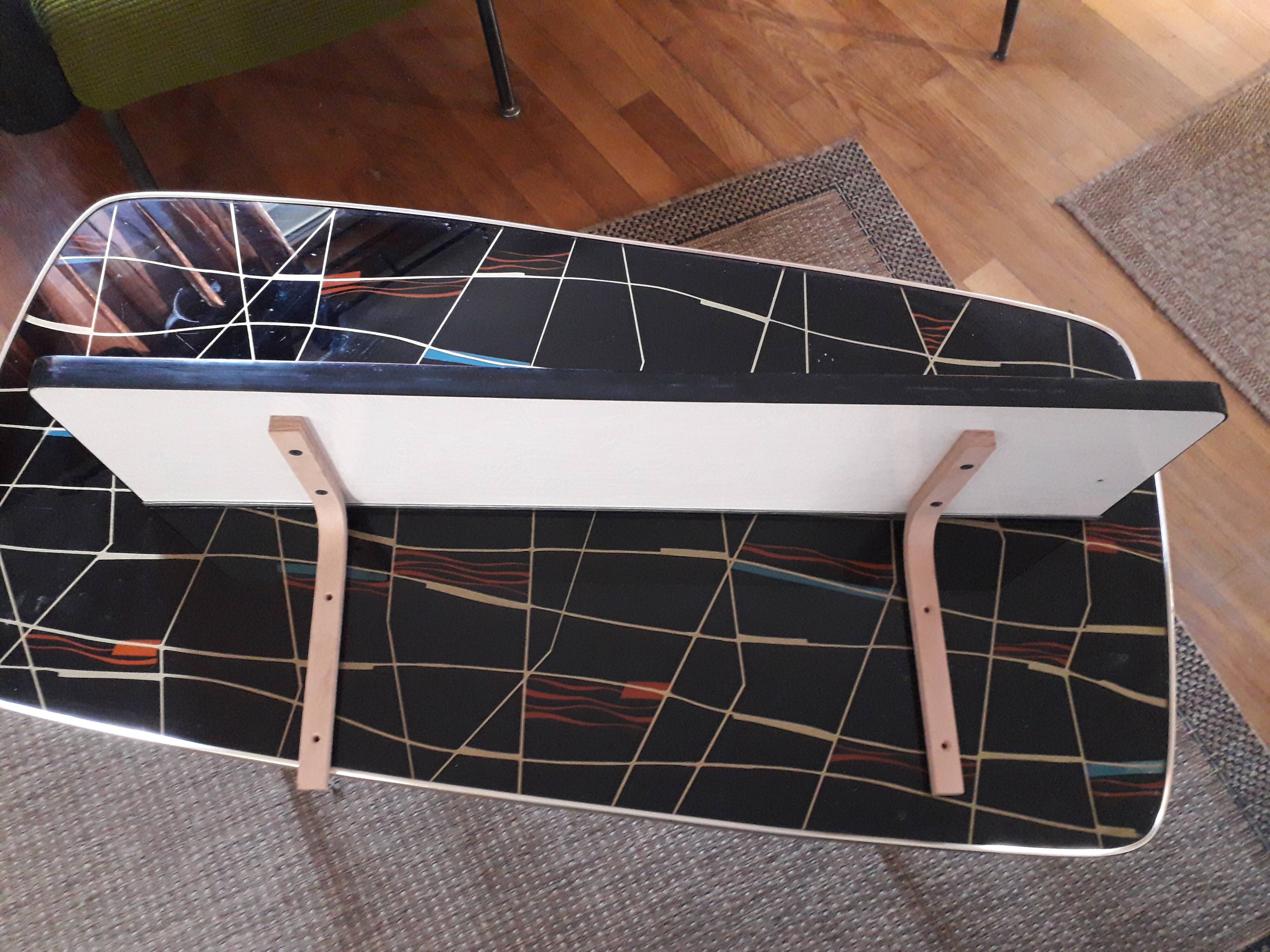 Vintage red formica shelf