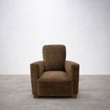 1930s Art Deco mohair velvet armchair