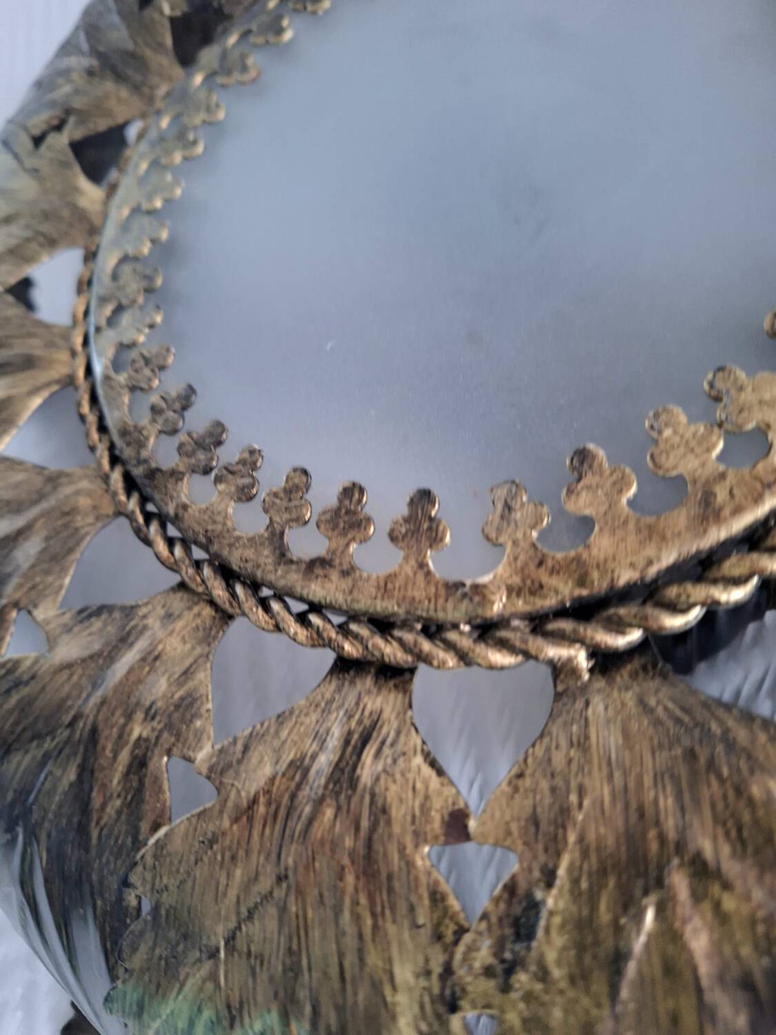 Vintage sun ceiling or wall light, antique sunburst light fixture