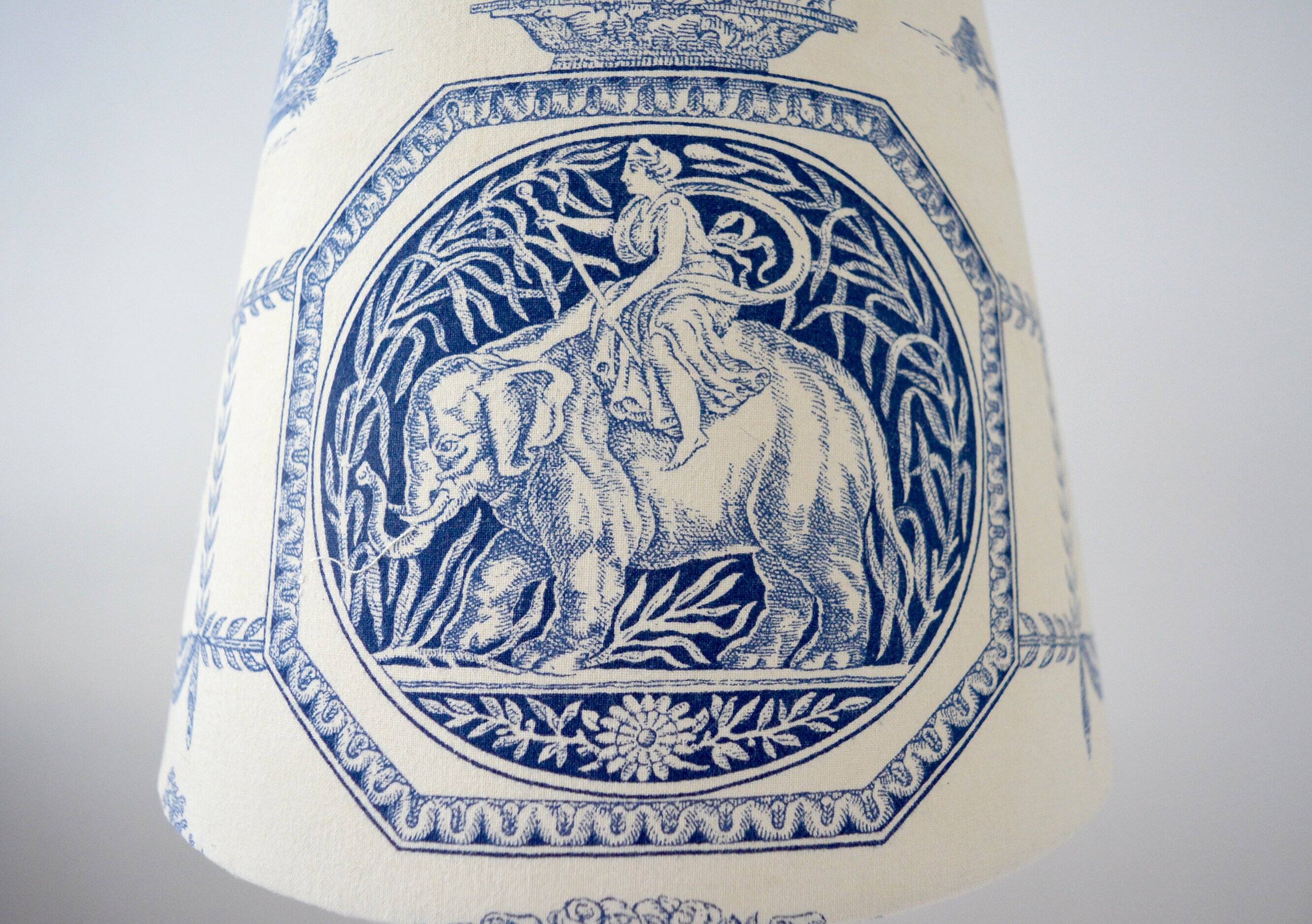 Blue toile de jouy lampshade
