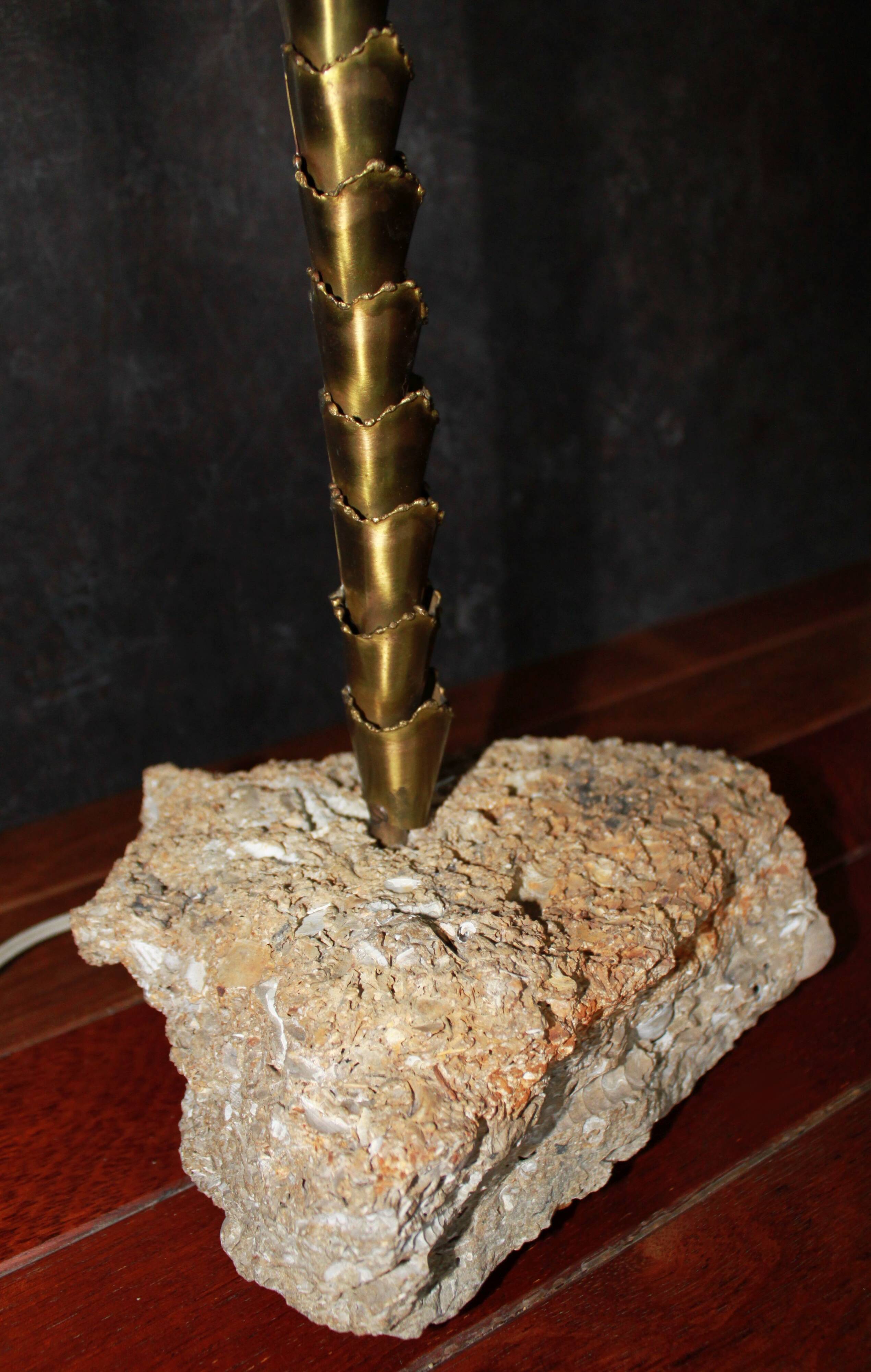 Brutalist palm lamp, 1970.