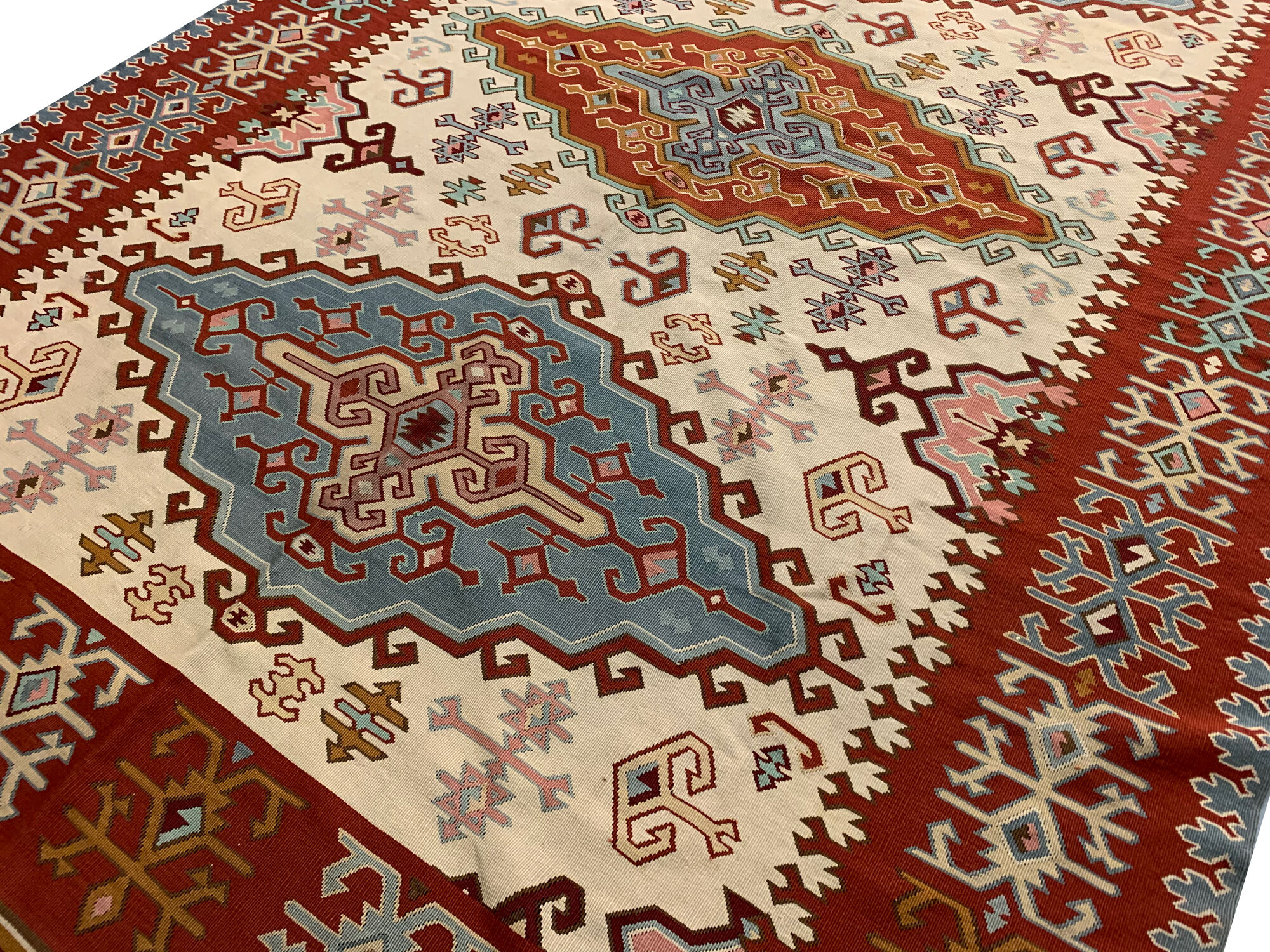 Handmade oriental serbian kilim, handmade flat-woven wool rug- 180x300cm