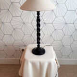 Turned wooden lamp