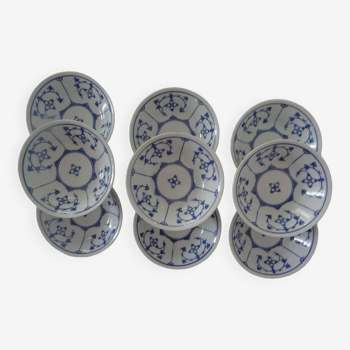 9 coupelles jäger porcelaine 3563 saxe bavière décor bleu
