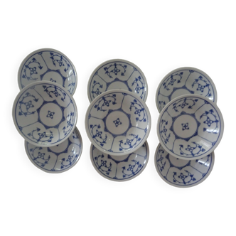 9 jäger cups porcelain 3563 saxony bavaria blue decor