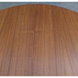 Table danoise ronde Harry Ostergaard pour Randers Mobelfabrik extensible teck 1960