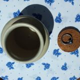 Sandstone pot enamelled beige sand and its cork in croated cork